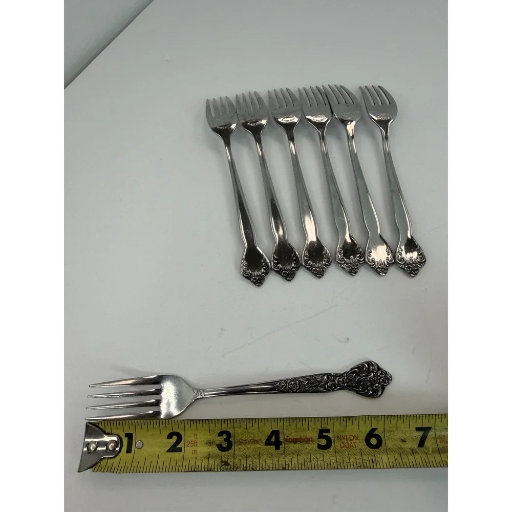 MSI Merchandise Service Versailles Pattern Stainless Steel Salad Forks Set Of 7